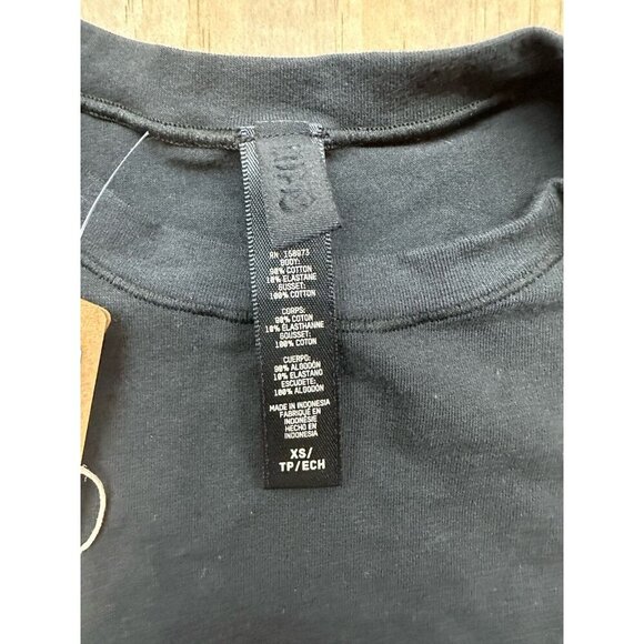 Skims Cotton Jersey T Shirt Body Suit Black XS NWTs - Picture 5 of 8